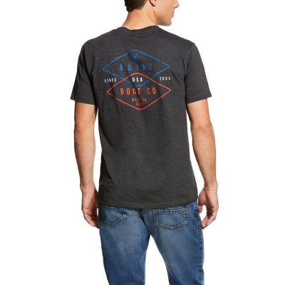 Ariat Western: Overlap Camisetas Hombre - Gris Oscuro (VKHTI6580)